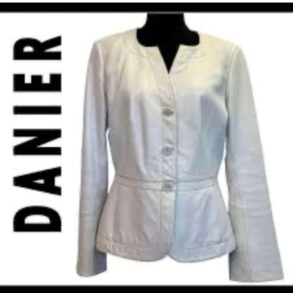 Danier White Leather Jacket